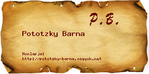 Pototzky Barna névjegykártya