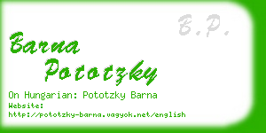 barna pototzky business card